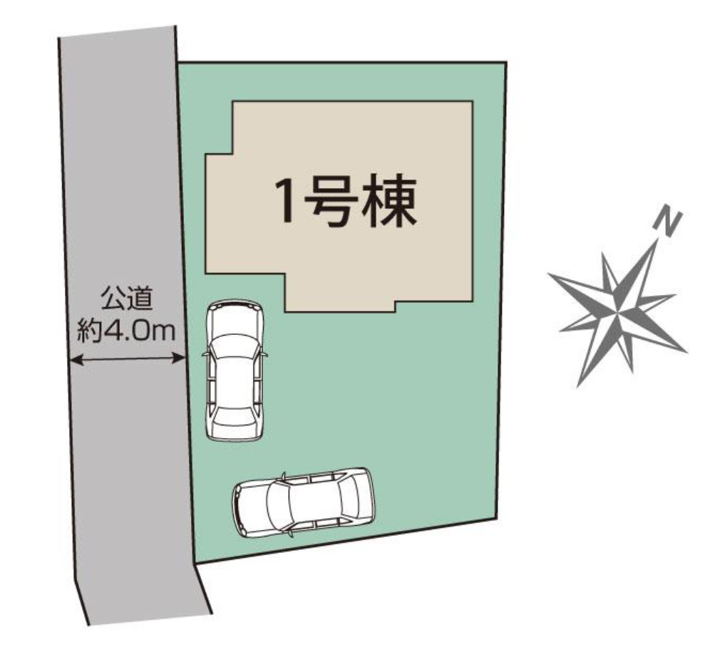 横浜市旭区東希望が丘　新築戸建【仲介手数料無料】カースペース2台の区画図