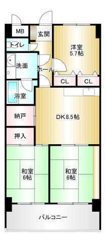 野中町スカイマンションの間取り