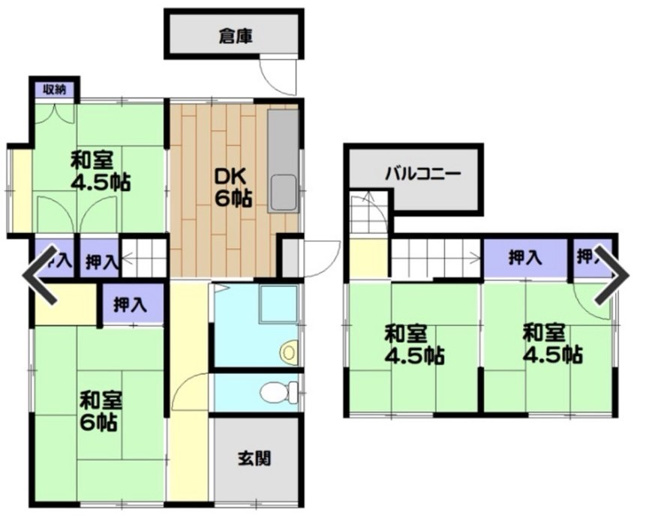 【間取り】 | 芦屋町西浜町2 売戸建 | 芦屋町西浜町1 売戸建（280万円 利回12.85％）とセット売りとなります。
