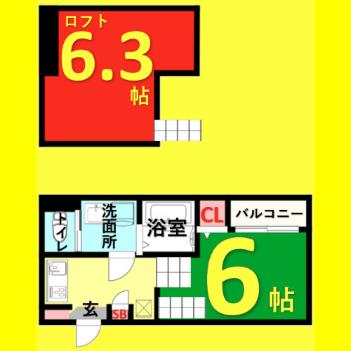 ラ・ネージュ筒井　名古屋市賃貸　仲介手数料無料の間取り