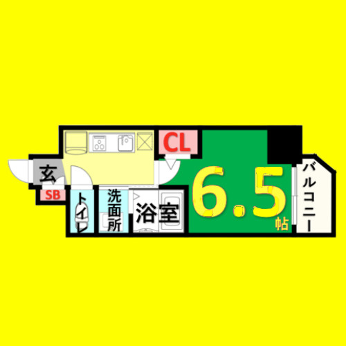 エステムコート名古屋新栄Ⅲグローリィ　名古屋市賃貸　仲介手数料無料の間取り