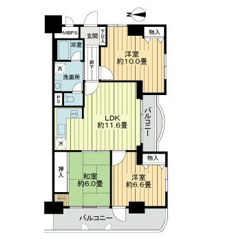 【間取り】 | ライオンズマンション高槻