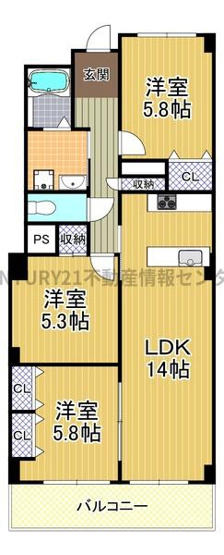 【間取り】 | ドルミ新淀川１５番館 | 新規リフォーム工事中！！間取り変更、壁・床材張替、一部建具新調、ハウスクリーニング等