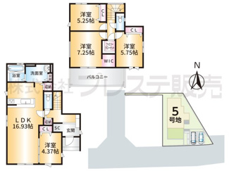 【間取り】 | 奈良市押熊町の新築一戸建 全５区画 | ５号地間取図