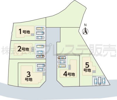 【区画図】 | 奈良市押熊町の新築一戸建 全５区画 | 全体区画図