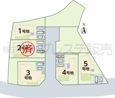【区画図】 | 奈良市押熊町の新築一戸建 全５区画 | 全体区画図
