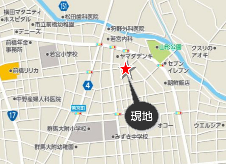 前橋市日吉町4丁目2期　限定1棟　ずっとプラス　新築建売の地図