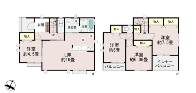【間取り】 | 前橋市天川大島町　B号棟