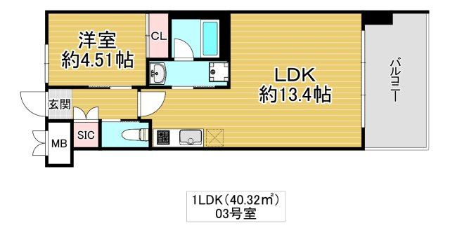 大阪市鶴見区鶴見４丁目の賃貸マンションの間取り