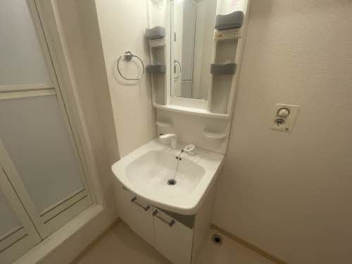 熊本市中央区新屋敷２丁目のアパートの独立洗面台