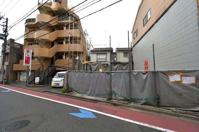 宮前3丁目・建築条件付売地の前面道路含む現地写真