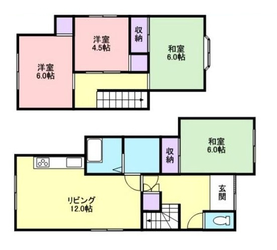 紀の川市南志野・ｵｰﾅｰﾁｪﾝｼﾞ中古戸建・72497の間取り