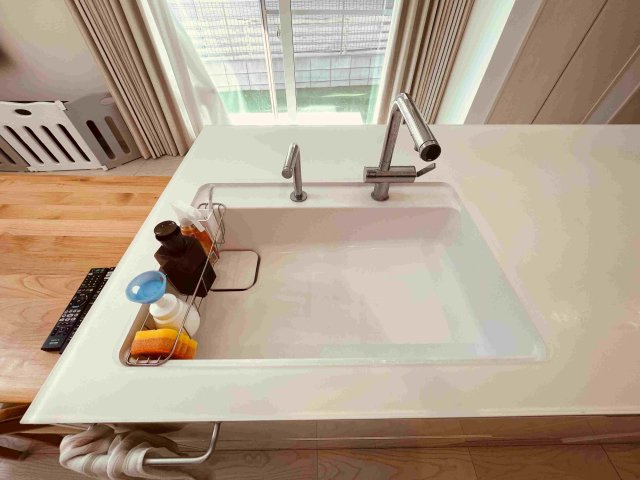 野田市つつみ野1丁目　中古戸建のキッチン|人造大理石シンク