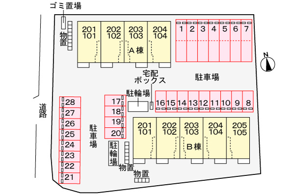 グランシャリオ　アルファ　Ｂの区画図