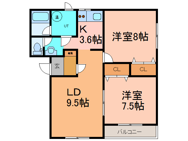 あかつきニュータウンC棟の間取り