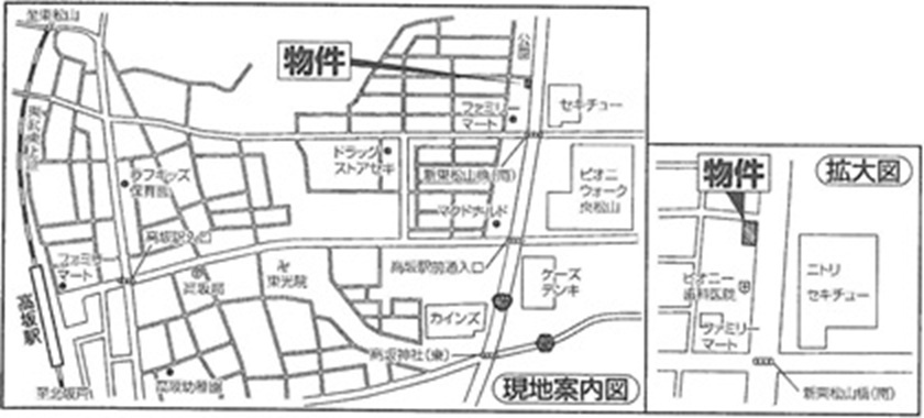中古戸建（モデルハウス）　東松山市あずま町1-20-14の地図