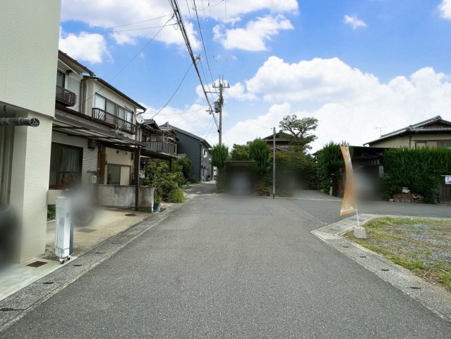 太秦一ノ井町　新築参考プランB　建築条件付土地の前面道路含む現地写真