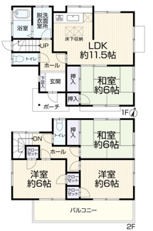 【間取り】 | 川越市下広谷　中古戸建　「鶴ヶ島駅」徒歩18分　敷地33坪　【広谷小学区】