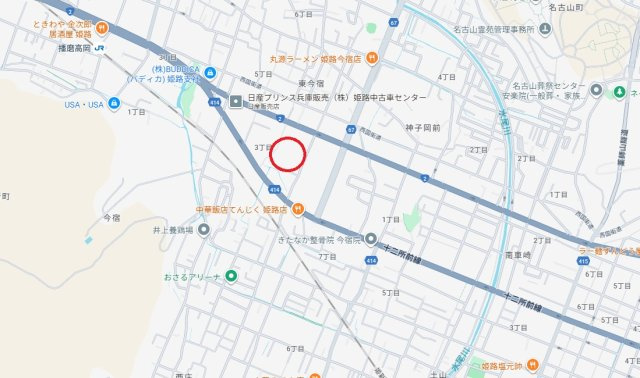 ライオンズマンション姫路東今宿　JR姫新線「播磨高岡駅」徒歩14分の地図