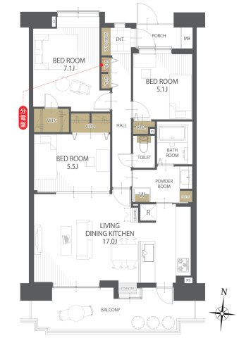 【間取り】フェアロージュ津田沼ポルタ館 