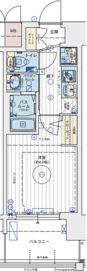 【間取り】 | エステムコート難波ＷＥＳＴ−ＳＩＤＥVIIIエクシーナ