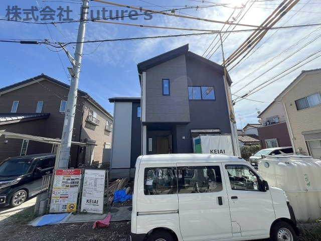 八潮市大瀬　新築戸建　全1棟の外観|現地の写真になります。