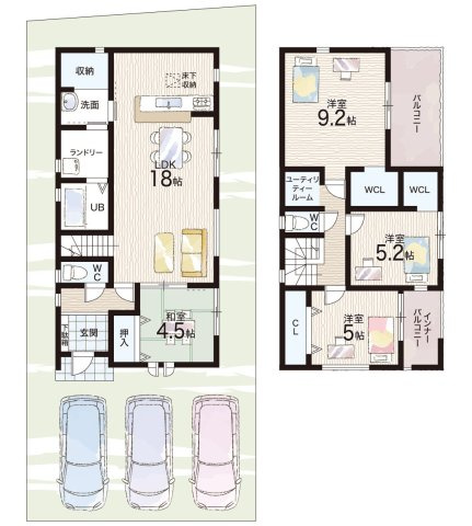 18(土)19(日)現地説明会開催中　香芝市平野の間取り|1号地