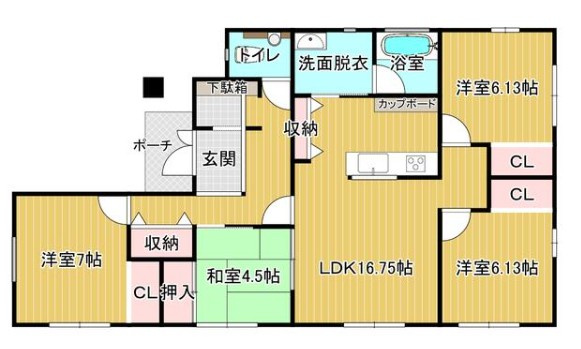 三潴郡大木町大字大角の中古一戸建の間取り