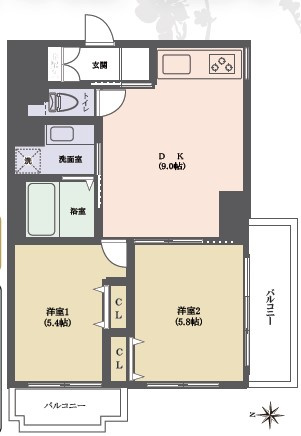 日商岩井自由が丘マンションの間取り