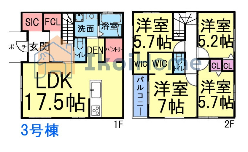 明石市太寺天王町　新築戸建の間取り|【ホームページに現地動画掲載中】●年中無休：当日予約可●4LDK！リビング広々17.5帖！！