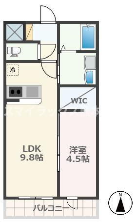 熊本市南区出仲間８丁目のアパートの間取り