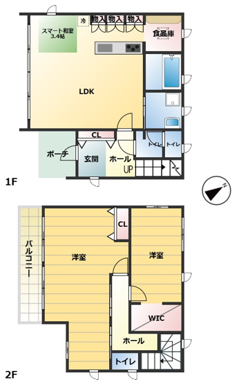 【間取り】 | 【オール電化】中古戸建　安中市原市　2SLDK