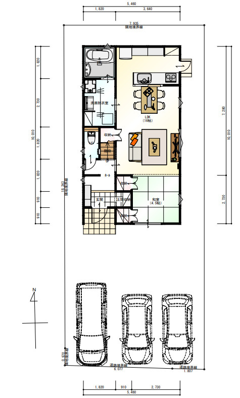 生石町新築建売A棟の間取り