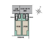 さいたま市北区宮原町4丁目　新築一戸建て　ブルーミングガーデン　01の区画図|1号棟