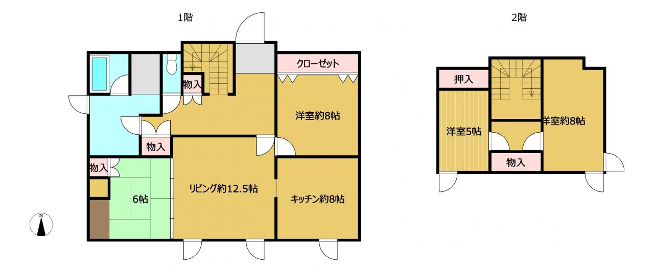 網走市北３条東１丁目７－３　中古売家の間取り|【現況】4LDKの住宅です。
