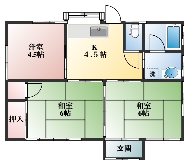 小野方貸家の間取り