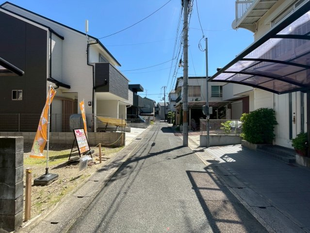上桂御正町　3階建てプラン　建築条件付土地の前面道路含む現地写真|（5/10撮影）