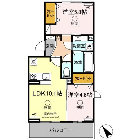 アベニール新八代の間取り