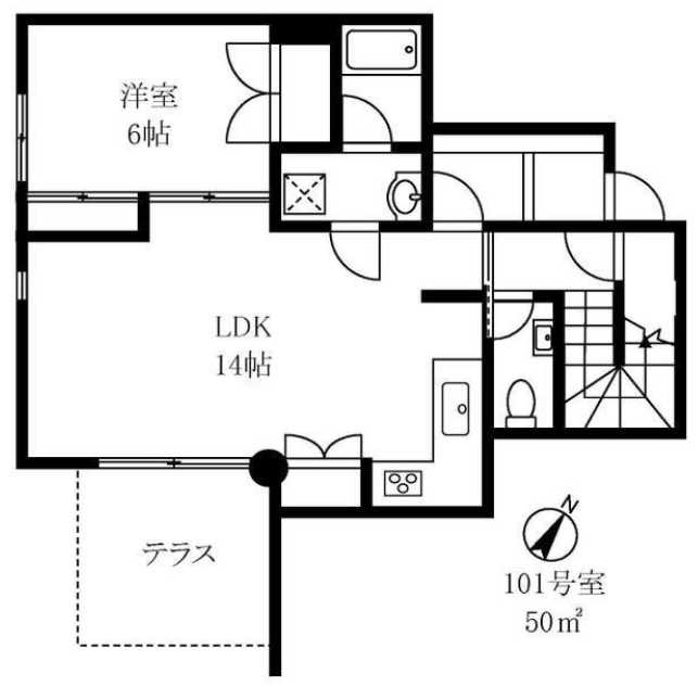 ドミナーレサクマ　パイク無料　SOHO使用可　専用庭の間取り
