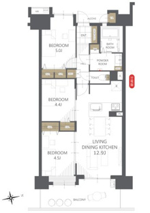【間取り】ココタウンヒルトップマリーナ 
