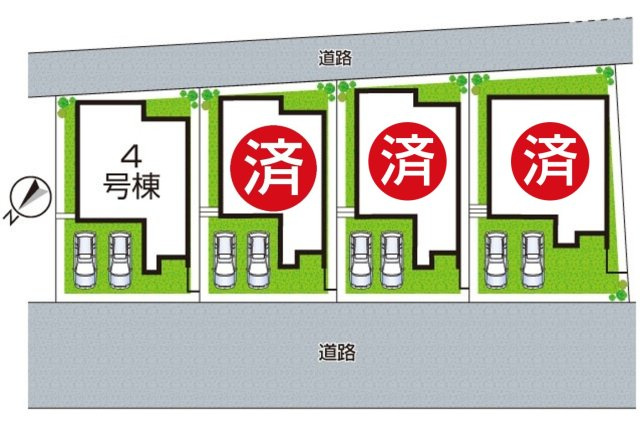 29日(土)30日(日)現地ご見学可能！　枚方市楠葉野田　全4邸枚方市楠葉野田　第3期　新築一戸建ての区画図|全４区画