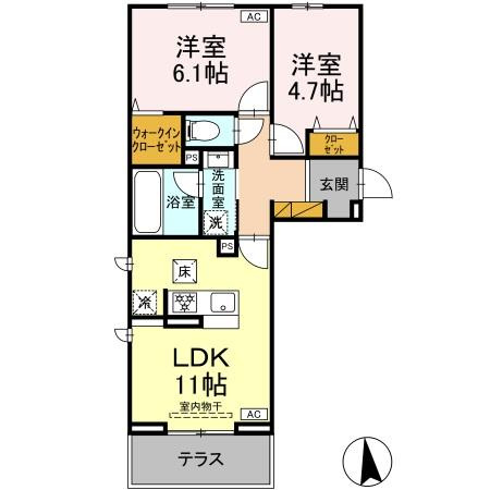 【間取り】 | ボヌール殿内