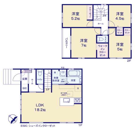 【間取り】 | KIP桶川市神明1期　Terrechez　新築戸建　全2棟　1号棟