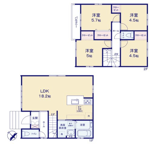 【間取り】 | KIP桶川市神明1期　Terrechez　新築戸建　全2棟　2号棟