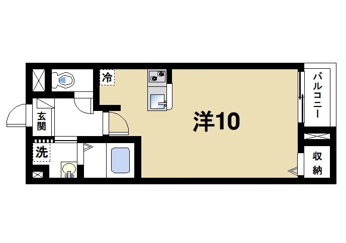 ウエストメゾンＢの間取り|カウンターキッチンのあるお部屋