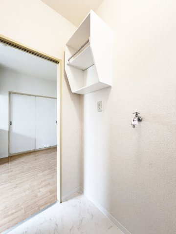 パークビレッヂA号棟の設備|洗面所にランドリーラックが付きました♪