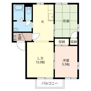 パークビレッヂA号棟の間取り