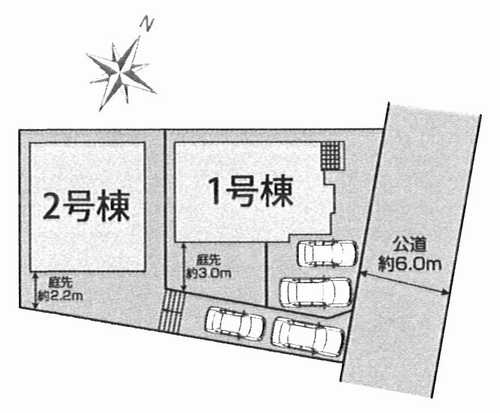 厚木市鳶尾1丁目　新築戸建全2棟　2号棟の区画図