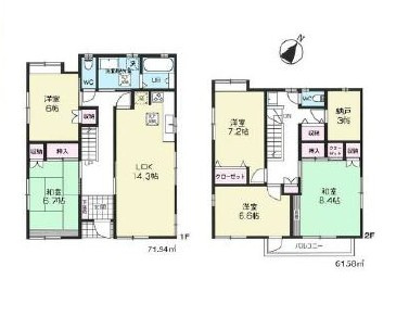 鶴ヶ島市鶴ヶ丘中古戸建の間取り