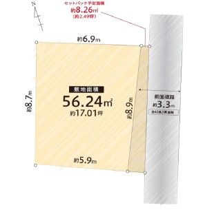 大阪市旭区中宮3丁目C号地　土地の土地図